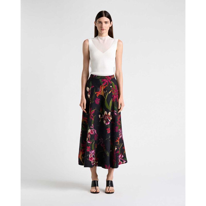 Cue Wild Orchid Full Midi Skirt image number 3
